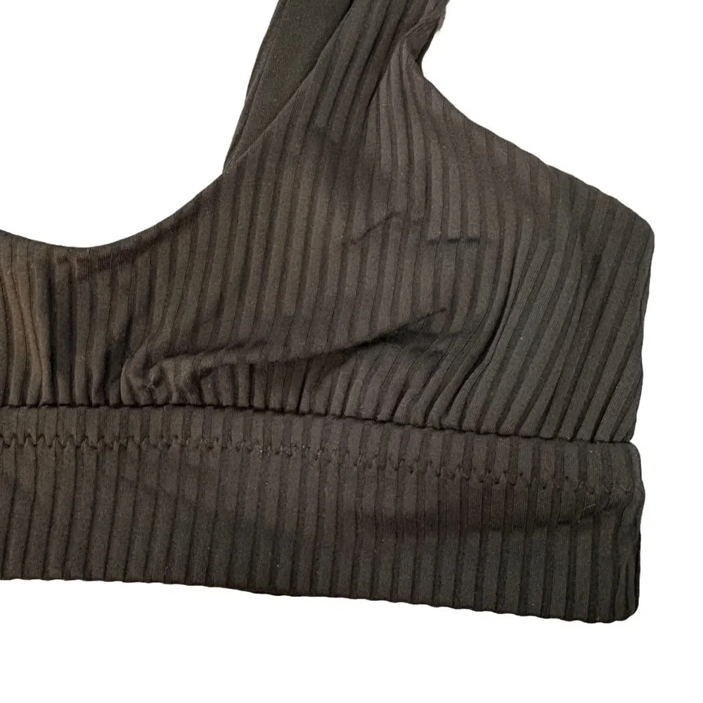 Vitamin A Sienna Black EcoRib Bikini Top Size XS